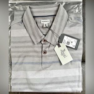 Men's Ashford Blanket Stripe Polo -  Grey and Blue  NWT M